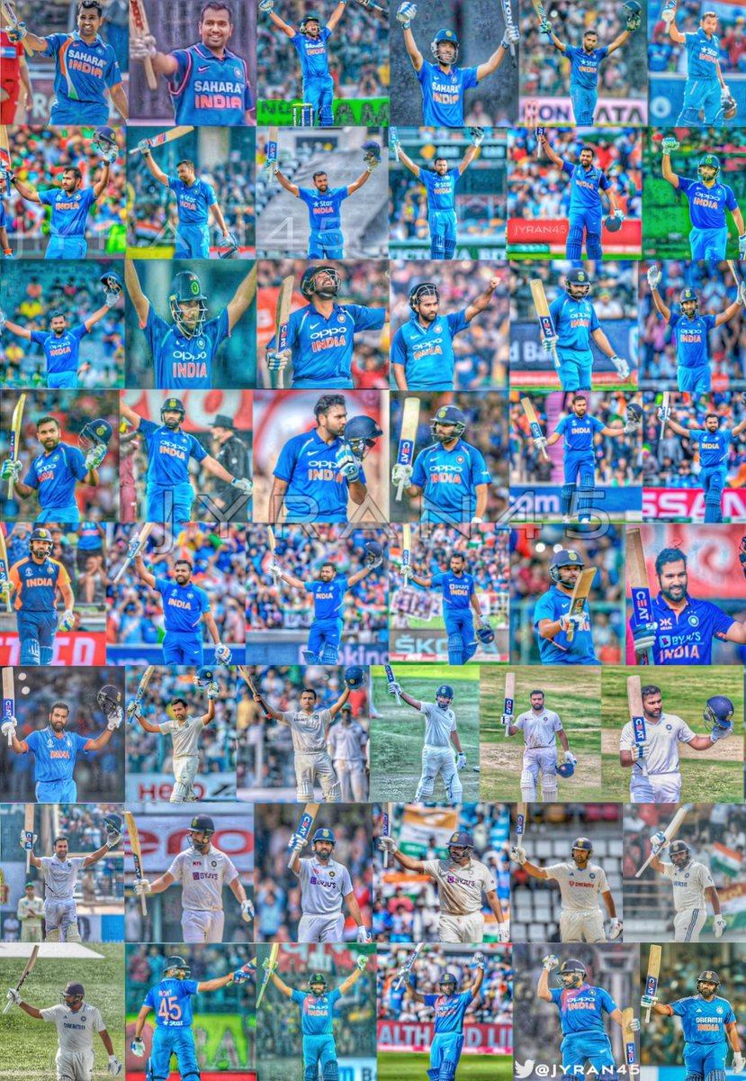 All the 48 International Centuries of Rohit Sharma in one frame.📸🐐 #HappyBirthdayRohit 🎂
