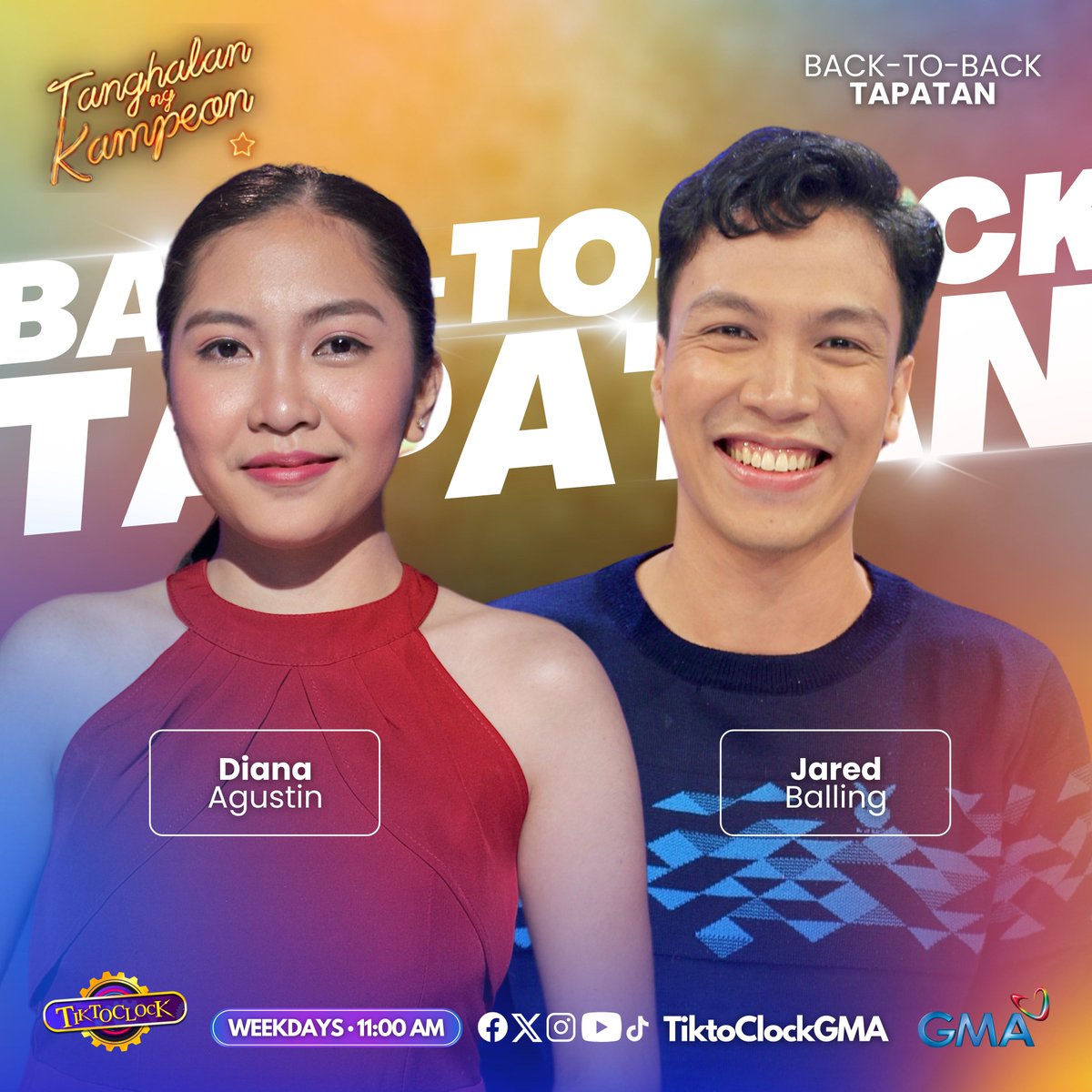 Aagawin ba agad ni Diana Agustin ang kampeonato kay Jared Balling? Panoorin ang tagisan nila sa Back-To-Back Tapatan! #TanghalanNgKampeonGMA ⭐ #TiktoClockGMA 🎉 #GMAMasayaDito