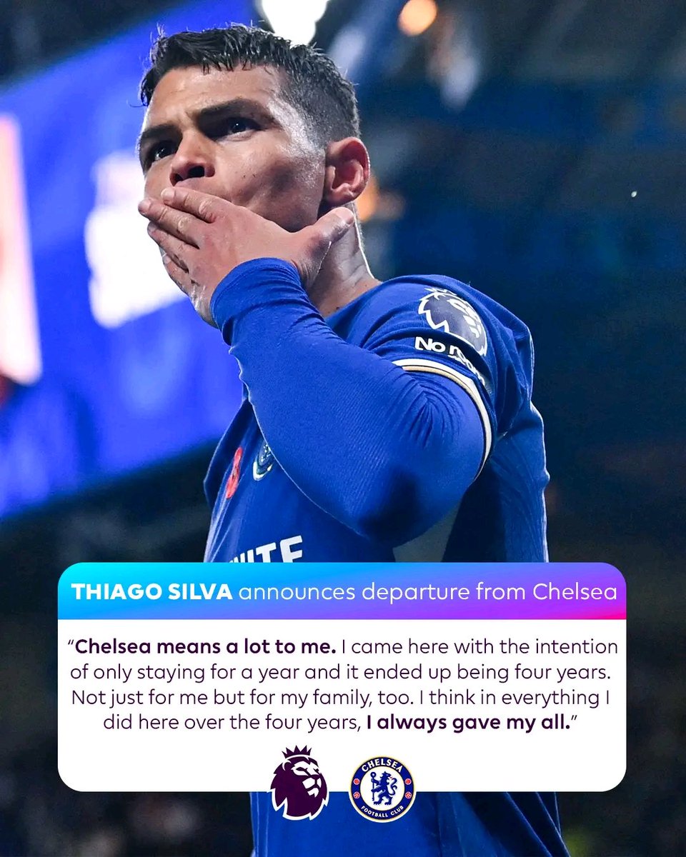 After four years in the Premier League, Thiago Silva bids an emotional farewell to @ChelseaFC #Lijahonthedot