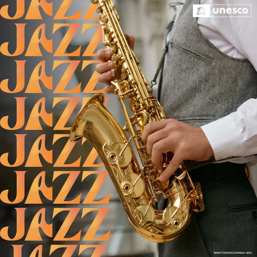 Le 30 avril, c’est la #JournéeDuJazz ! 🎶 Rejoignez l'UNESCO pour commémorer le langage universel de la musique qui transcende les frontières, favorise le dialogue et promeut la paix. Faisons vivre l’esprit du jazz ! unesco.org/fr/internation…