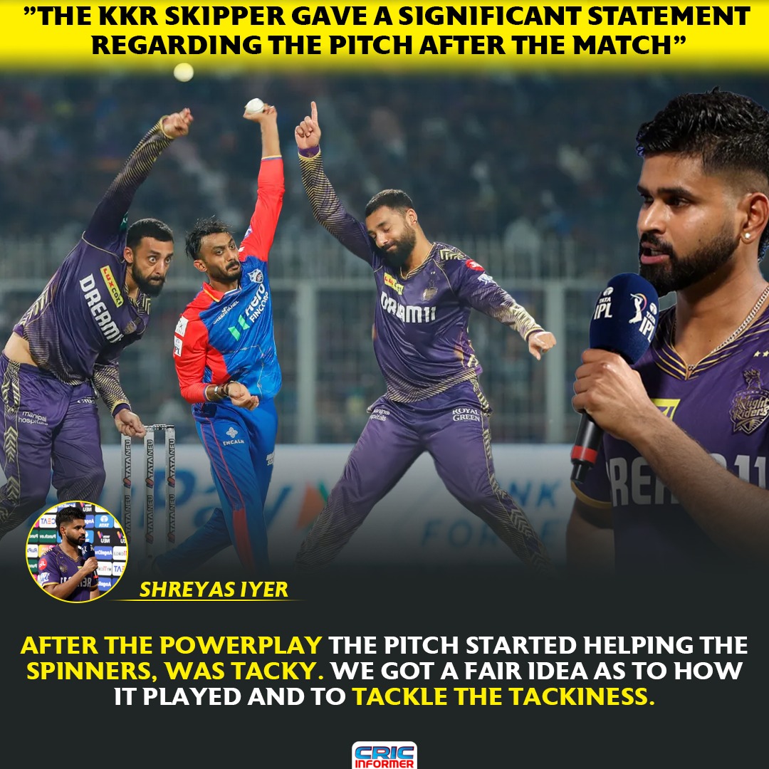 'The KKR skipper gave a significant statement regarding the pitch after the match' #KKRvsDC #IPL2024 #CricketTwitter #ShreyasIyer #RishabhPant #Cricketfans