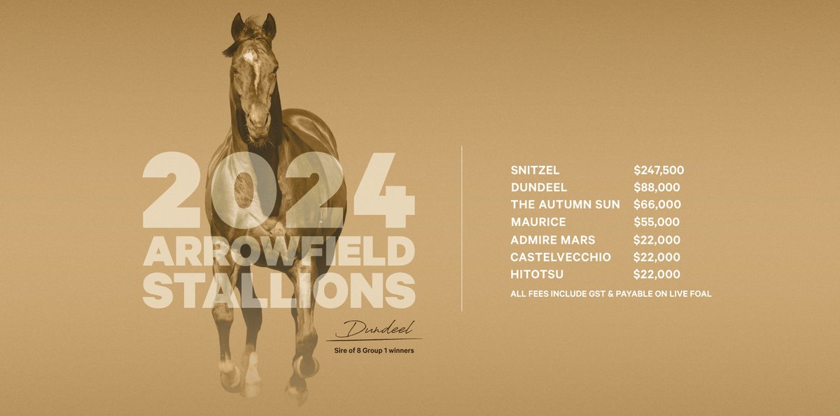 Introducing our stellar line-up for 2024! Seven sires of 200 stakeswinners, 34 Group 1 winners and current season sale-ring & prizemoney returns exceeding $100 million await your bookings. Read: bit.ly/3y2fq0A