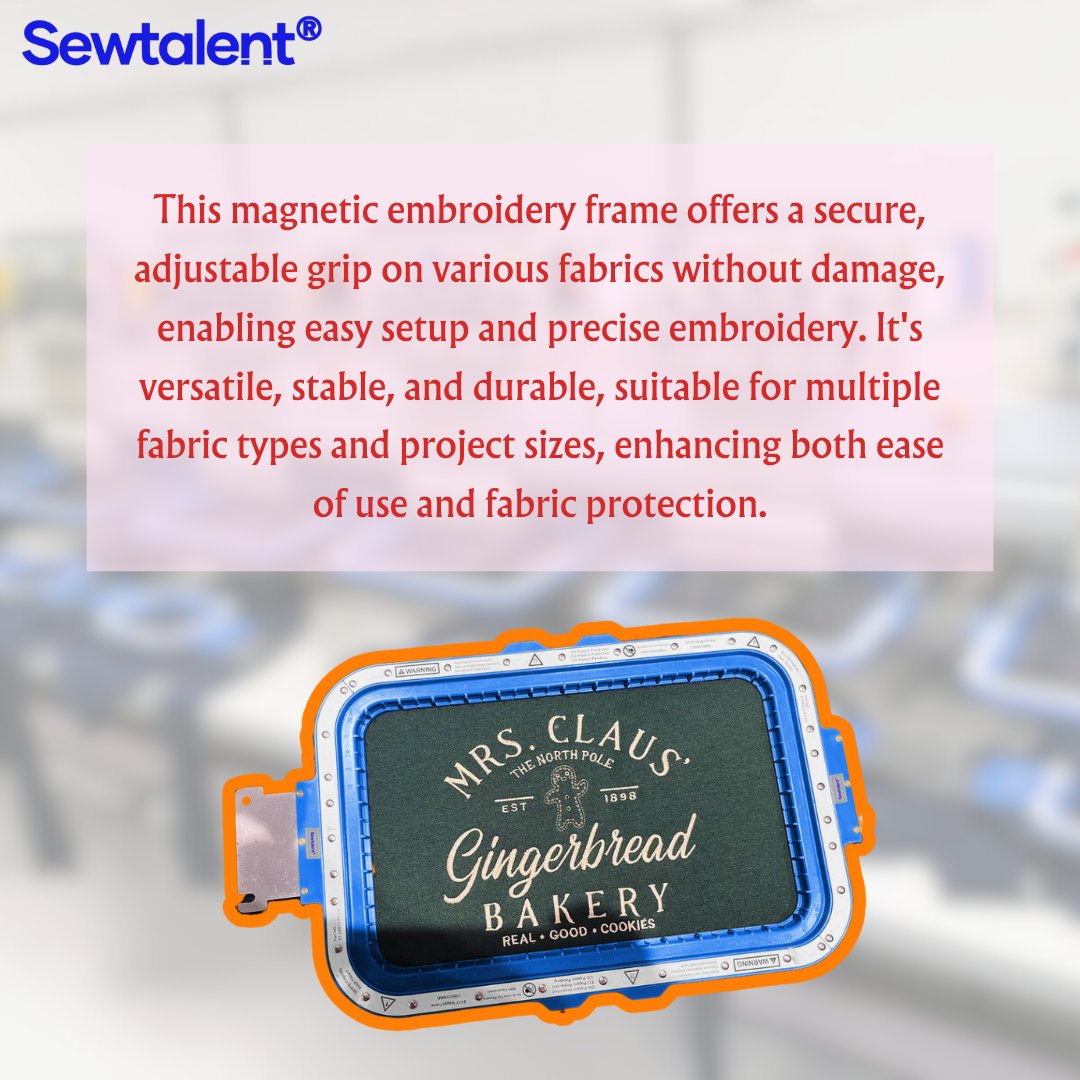 Unlock the magic of embroidery with Sewtalent®'s innovative magnetic frames—where precision meets ease! Say goodbye to fabric damage and hello to versatile, stable, and efficient stitching. 🧲✨#Sewtalent #MagneticEmbroidery #InnovativeStitching #EmbroideryHoops #NoSlipGrip