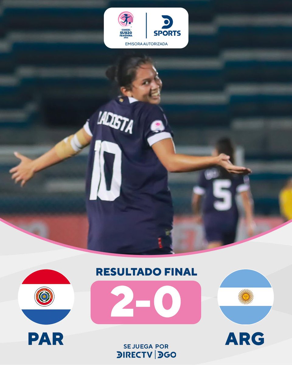 ¡GANÓ PARAGUAY Y QUEDÓ A UN PASO DE LA CLASIFICACIÓN! ⚽️🇵🇾 Con dos goles de Fátima Acosta, venció 2-0 a Argentina en el hexagonal final. CONMEBOL #SudamericanoSub20FemeninoEnDSPORTS