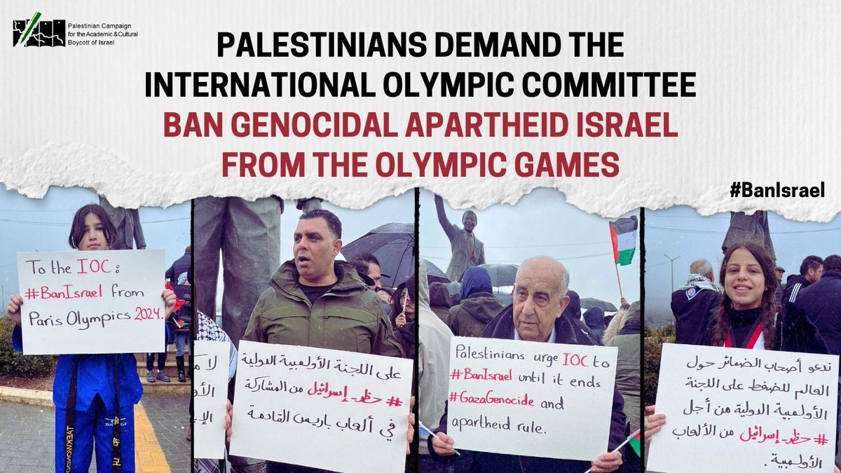 Do not allow a state committing genocide to participate in the Olympics. Isolate Israel