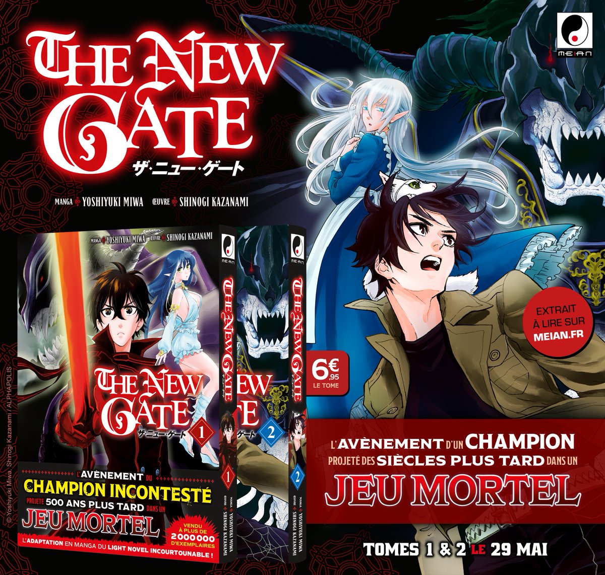 L'adaptation en manga d'un LN incontournable !

Bloqué dans un VRMMORPG devenu mortel, Shin parvient finalement le boss final... 
Mais le voilà projeté 500 ans plus tard dans l'univers de son jeu !! 🌪️

THE NEW GATE, c'est bientôt dispo.
— bit.ly/4aVKtto