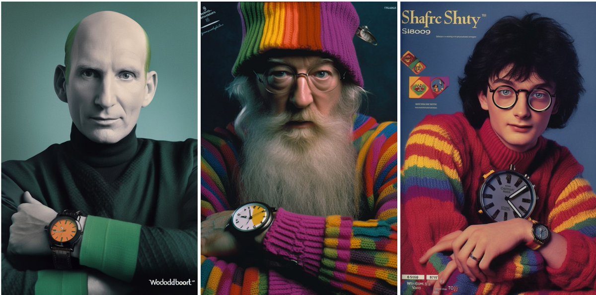 QT - colorful art (Harry Potter Swatch ads from the 80s)