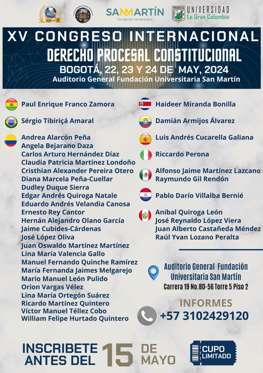 DianaMPC06's tweet photo. El Próximo 22, 23 y 24 del mes de mayo, estaré interviniendo en el XV Congreso Internacional de Derecho Procesal Constitucional, organizado por la @ACDPC1.

Mi intervención será sobre la IA +DA, wjo realizado en conjunto con mi única y mejor equipo: @_danivi
#DerechoInvestiga https://t.co/g6Zul3uXWH