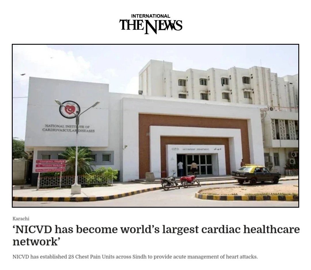 NIC❤D has become world’s largest cardiac healthcare network, its offers facilities including angiography, angioplasty, bypass heart surgery, laboratory & radiology services, outpatient consultation, hospitalisation & medication, all free of charge. ❤🖤💚 thenews.com.pk/print/1183753-…