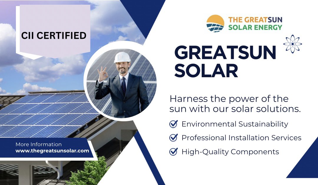 Turning rays into a brighter tomorrow, one solar installation at a time. Join the solar revolution with @GreatsunSolar. ☀️💡 
.
.
.
#SolarEnergy #CleanLiving #GreatSunSolarJaipur #Greatsun #SolarPower #CleanEnergy #Sustainability #SolarPower #SustainableLiving #GreatSun