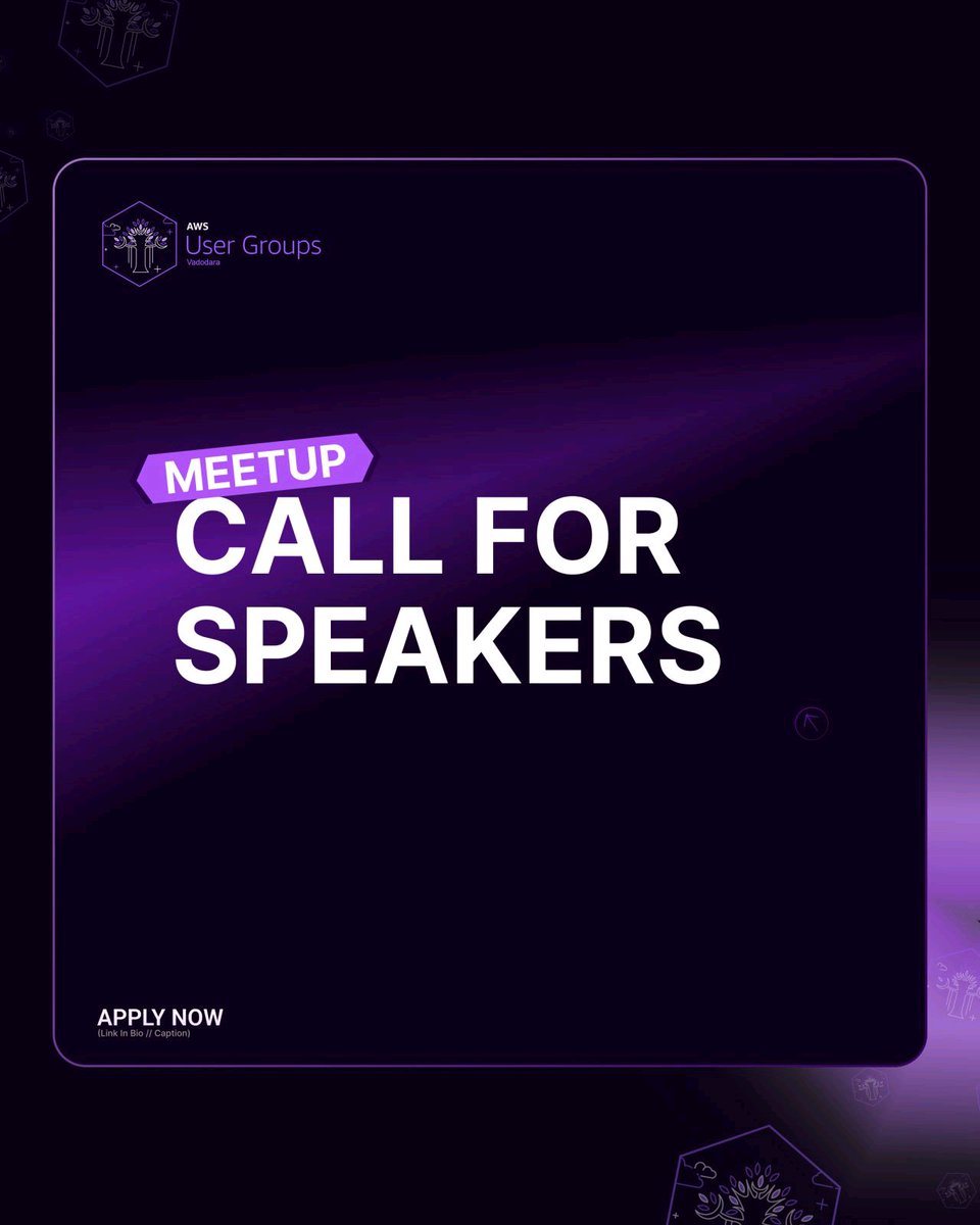 🎤 Call for Speakers! 🎤 Exciting news! #AWS User Group Vadodara is now accepting speaker submissions for monthly meetups. Share your expertise with community of #cloud enthusiasts! Submit your proposal now & be part of community-driven MeetUp! Link 👉 linktr.ee/awsugvadodara