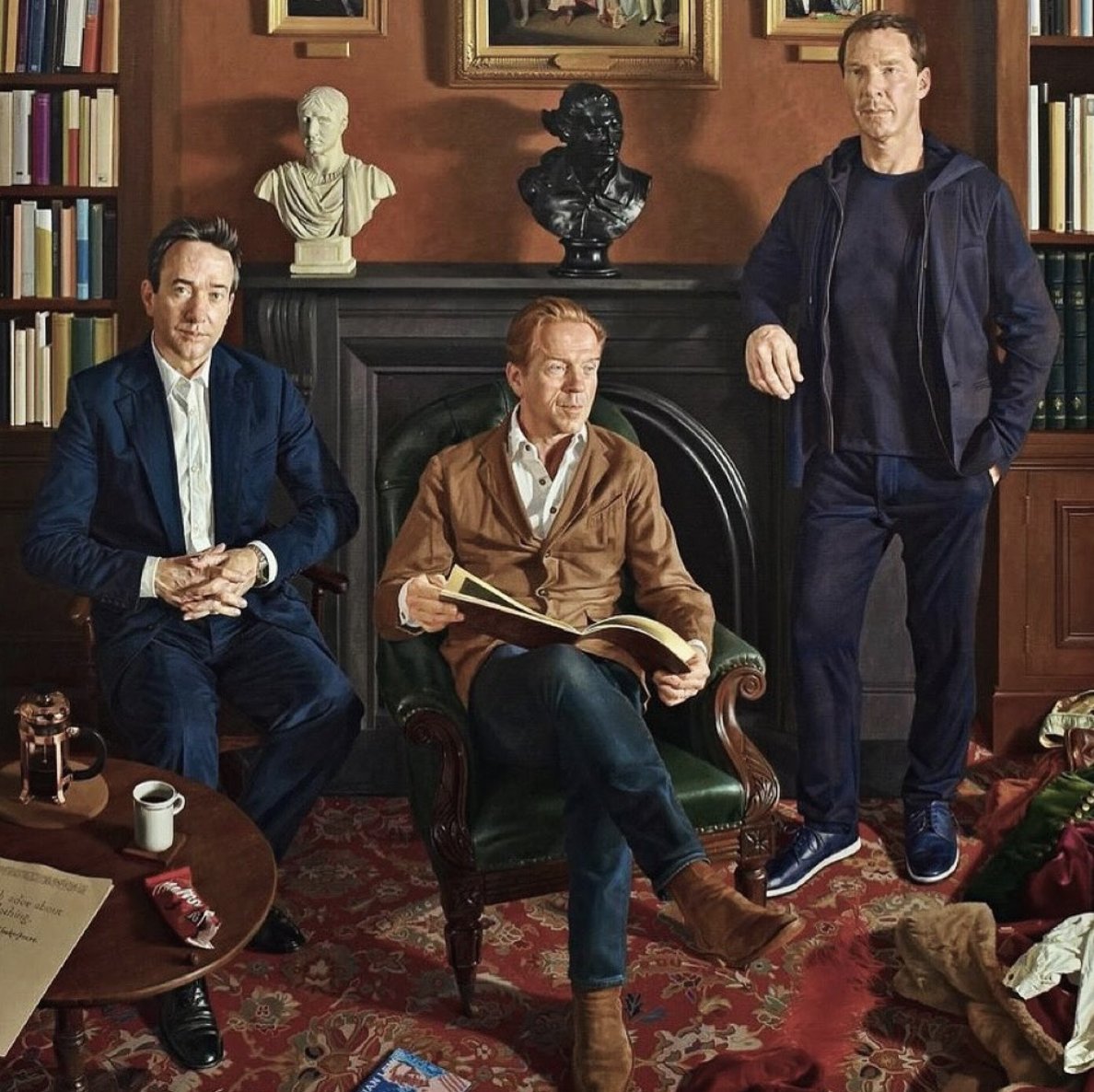 These three in a painting together? Yes, please! 👏🏻 Get the story behind Benjamin Sullivan's fantastic painting: damian-lewis.com/?p=53621 #DamianLewis #MatthewMacfadyen #BenedictCumberbatch #BenjaminSullivan
