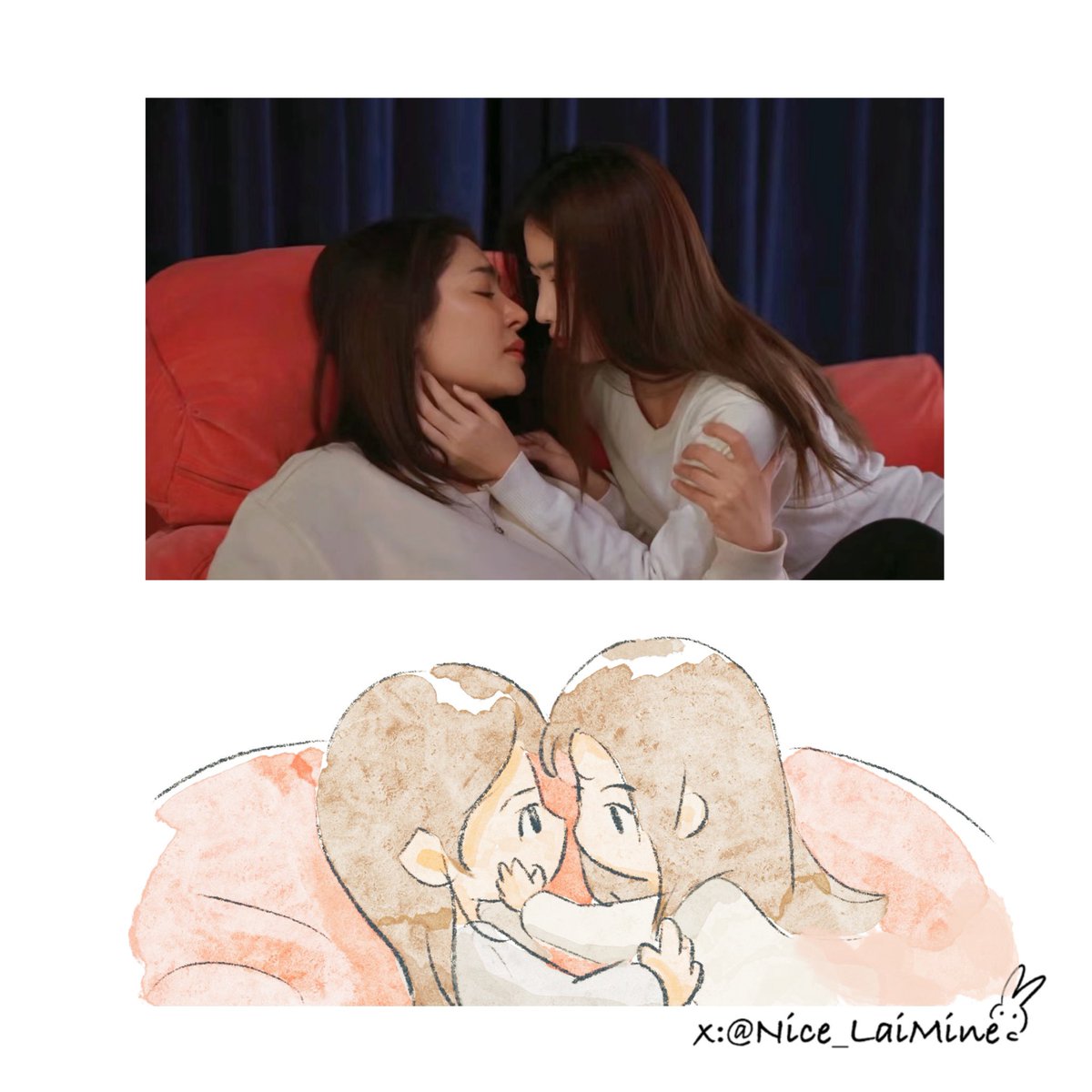 I will always be with A Nueng～ |(￣3￣)|～ ～😘♥️～na ～la～ #BlankTheSeries #NineStarStudios #FayeYoko #FayePeraya #YokoApasra @malisorn00 @Yoko_apasra