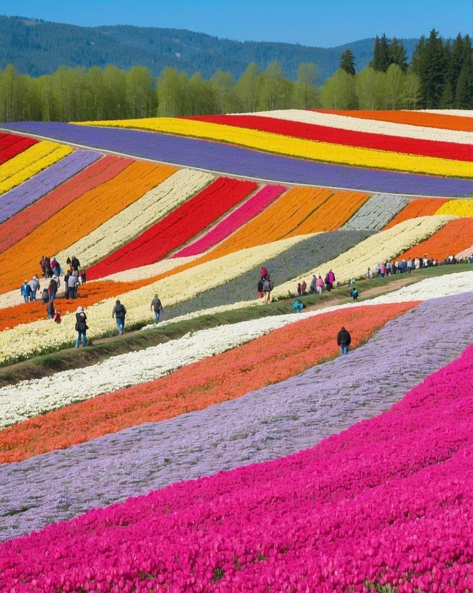 The remarkable color of the tulip fields in Oregon ♥️
