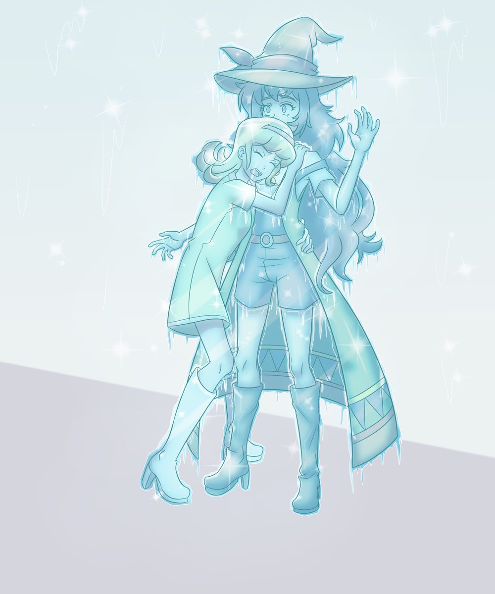 'How wonderful, you two tried to beat me in a duel, and after losing, you still clung to each other.
Aww, my heart is melting, though you two won't melt any time soon, haha!'

Closing the Yugioh Month with a new reimagining, this time of Go Rush's female couple: Rovian and Yuuna