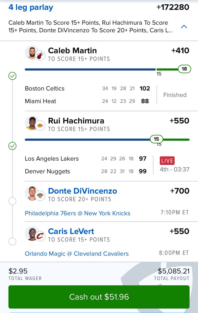 Fucking Taurean Prince. My guy Rui came through tonight. A day late, but all good. Taking tomorrow off, but got this still going. Talk to you all Wednesday.