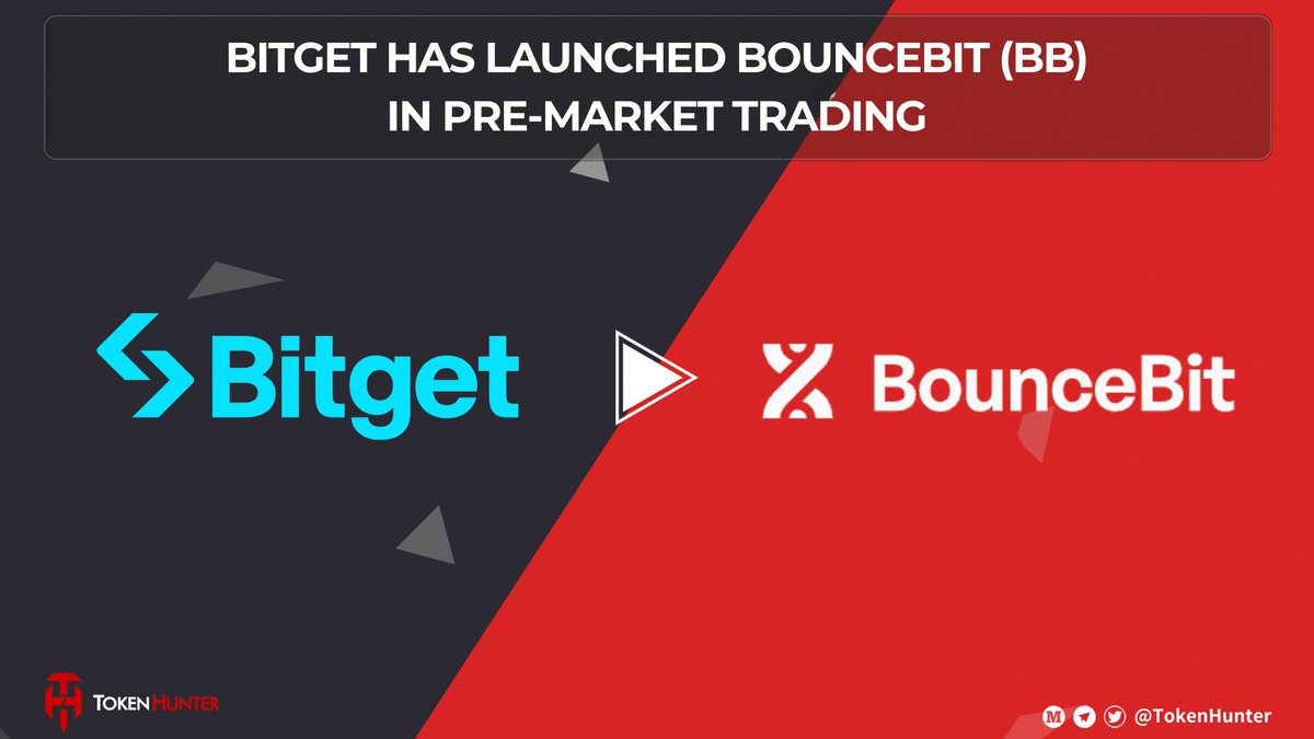 🚀@bitgetglobal has Launched @bounce_bit (BB) in Pre-market Trading ⏰Start time: 25 April, 2024, 08:00 (UTC) 🍀End time: TBD 💎Trade time: TBD 👉Learn more: bitget.com/support/articl…