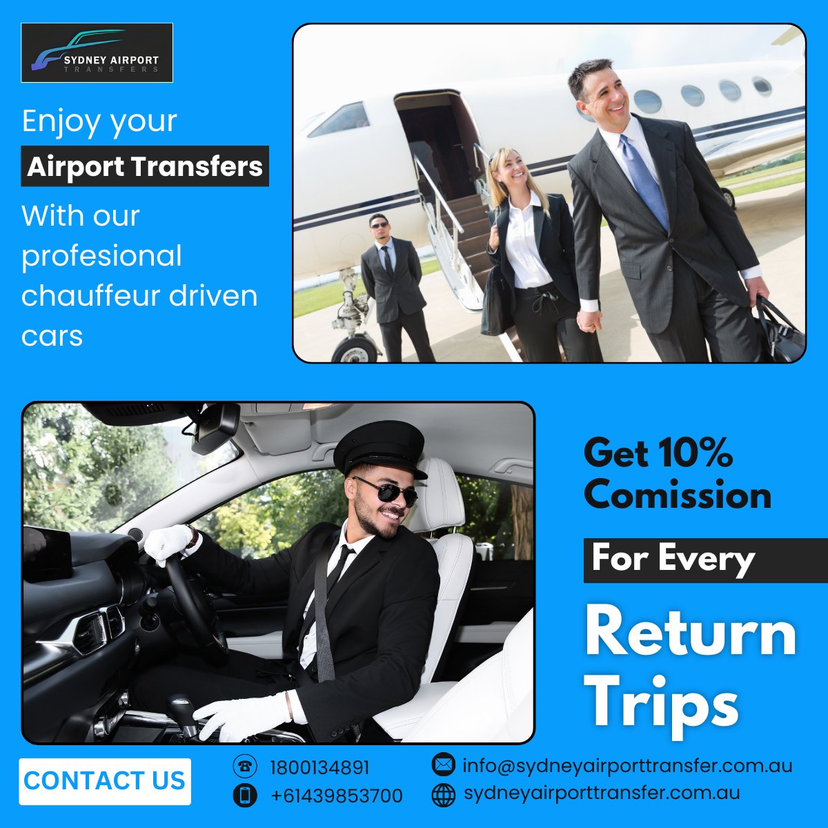 Experience reliable airport transfers with our expert chauffeurs and earn 10% commission on every return trip.
To book limo from our website - 
sydneyairporttransfer.com.au
#airportlimousine #corporatecarservices #weddings #limohire #corporatetravel #sydneylimousine