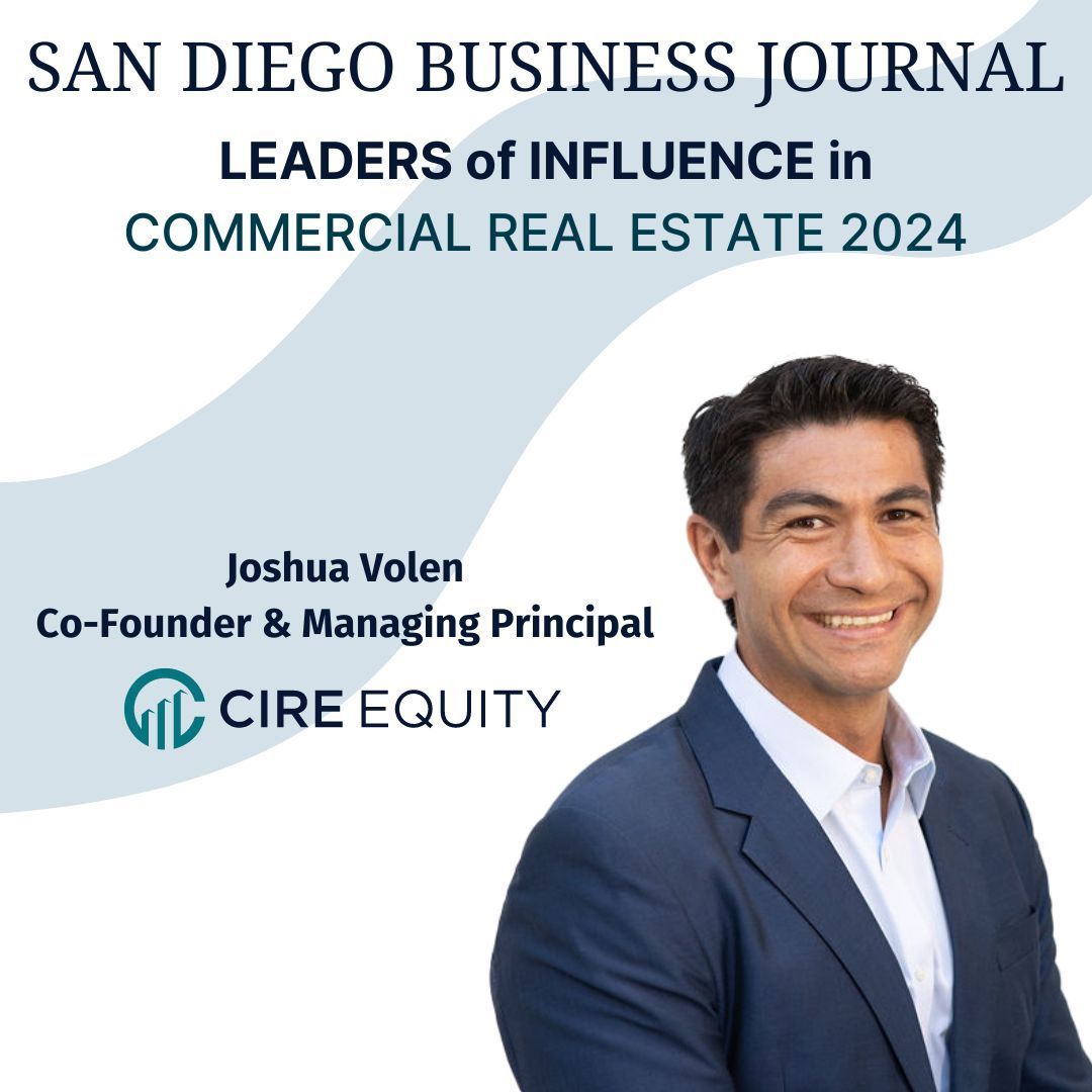 We're thrilled to share that Joshua Volen, our Co-Founder &amp; Principal, has been nominated as one of San Diego Business Journal's Leaders of Influence in Commercial Real Estate! Congratulations to all the exceptional leaders nominated alongside him!

buff.ly/3wpqIv4