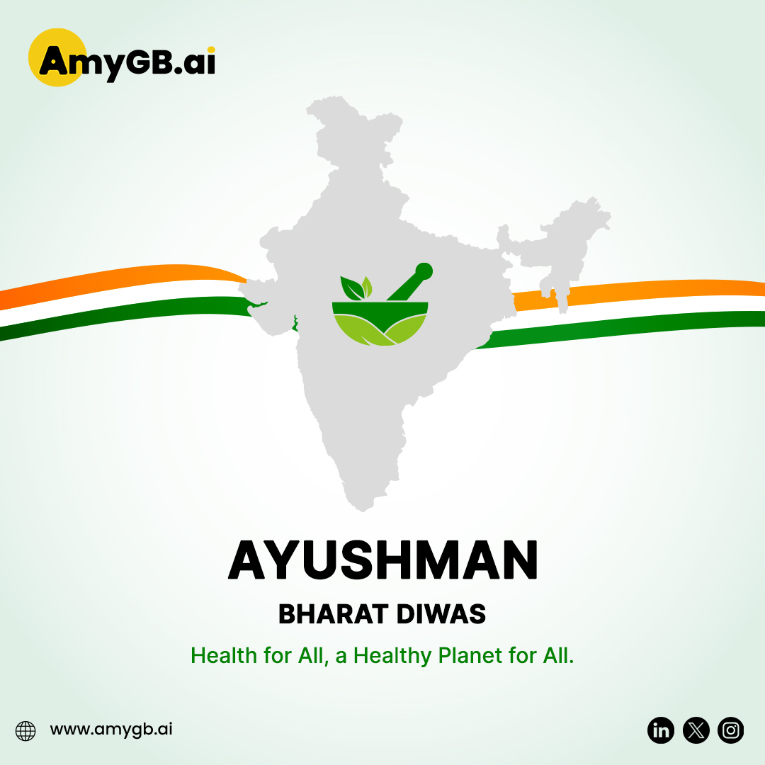 AmyGB celebrates Ayushman Bharat Diwas and recognizes the importance of accessible healthcare. 

#HealthForAll #SustainableHealth #AyushmanBharatDiwas #HealthyNation  #AyushmanBharat