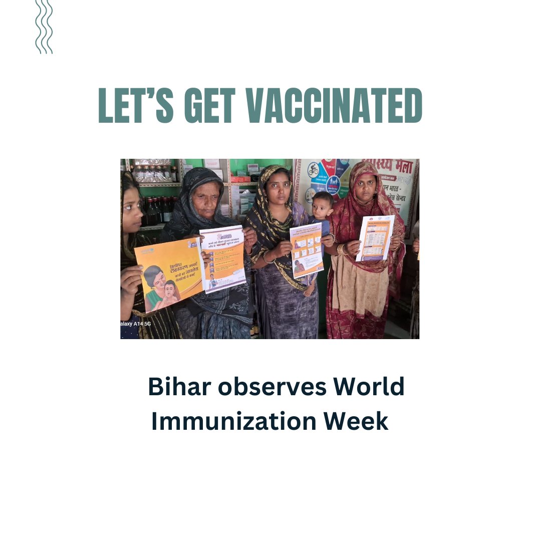 💉 Let's observe #WorldImmunizationWeek by raising awareness about the importance of vaccines in saving lives and building healthier communities. #VaccinesWork #HealthForAll 🌍@A_ArogyaMandir @MoHFW_INDIA @BiharHealthDept @SHSBihar @AjayShahiDr @BMGFIndia @DrAkashMalik