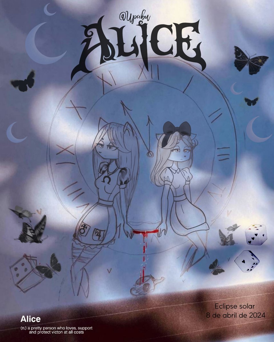 Les comparto un boceto <3  
Tomado en el Eclipse Solar de este año✨
PROXIMAMENTE EN DIGITAL🌹🖤

#art #artista #alice #Eclipse2024 #bandicoot #furryart 
#fotografia #photography #photoart