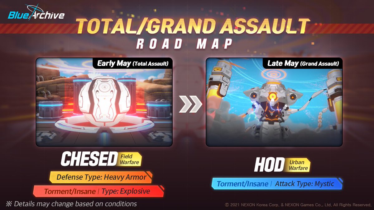 [Total/Grand Assault Roadmap] Check out May's road map for the upcoming Total/Grand Assaults, Sensei! #BlueArchive