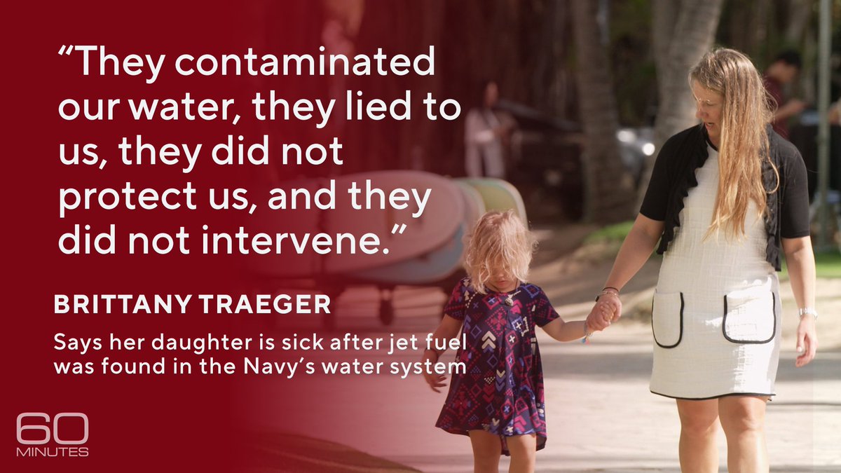 Brittany Traeger and other military families are suing the government for negligence over jet fuel found in the water. Traeger says, 'There's a body of government that failed.' cbsn.ws/44iiGRq