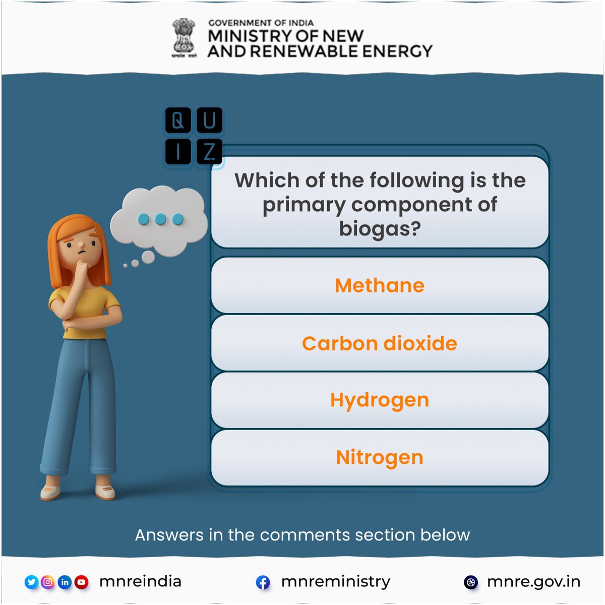 mnreindia's tweet image. Test Your Knowledge with Our #BioQuiz ! 

Embrace the clean energy revolution with Bio Energy and see how much you know about the sustainable sources powering tomorrow&apos;s world.
Provide your answers in the comments section.

#CleanEnergy #GreenEnergy #MNREIndia