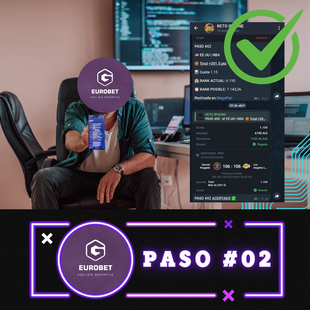GabichoOnline's tweet photo. PASO #02 ACERTADO ✅️

PODÉS SEGUIRLO DESDE MI GRUPO DE TELEGRAM⤵️

https://t.co/503vKZ5mOk

#RETO #RETOIPHONE #RETOESCALERA #PRIMERPASO #PASO #PASO1 #APUESTA #APUESTADEPORTIVAS #EUROBET #RETO2024 https://t.co/A4P08VW4ax