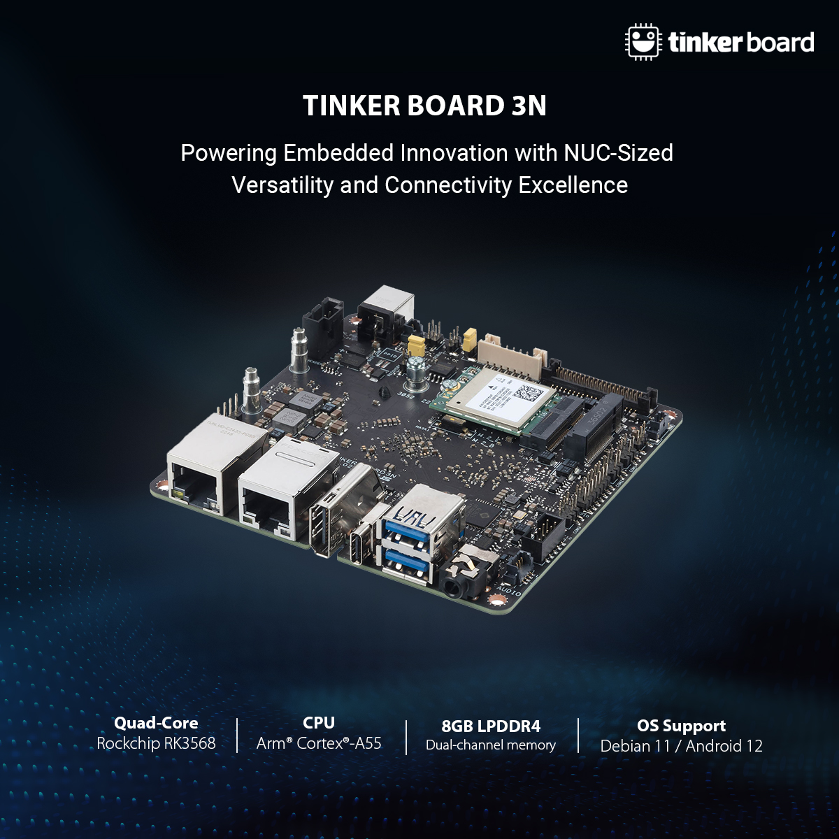 Get ultimate computing performance with the ASUS Tinker Board 3N! This ultra-reliable single-board computer delivers superior performance, secure data processing, and efficient thermal management.

Know more 👉in.asus.click/3ntw

#ASUS #IoT #IndustrialPC #AIoT #TinkerBoard