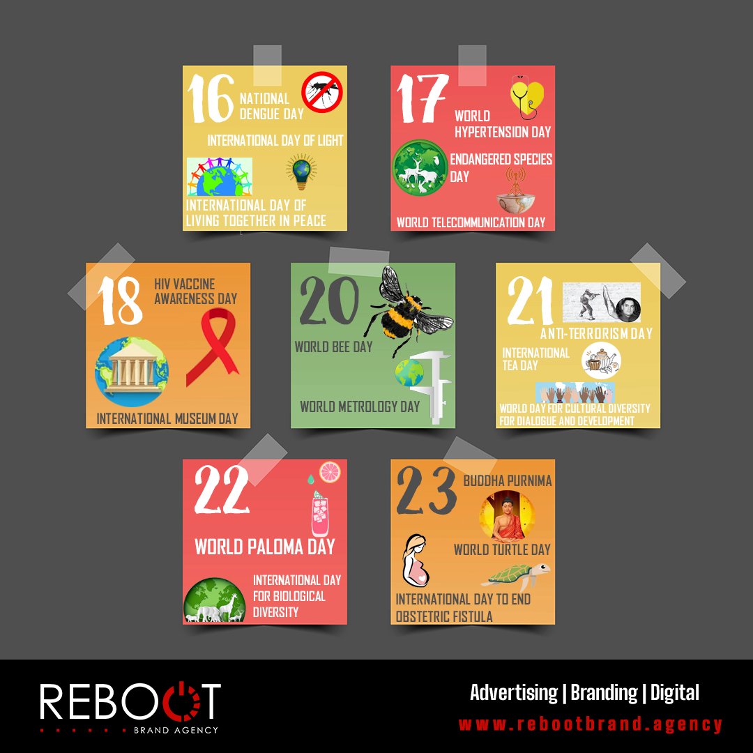 Rebootbrand's tweet photo. Here's a handy guide to #topicaldays falling in May. You can thank us now or later 😌

#TopicalMarketing
#TopicalSpot
#Topical

#RebootBrandAgency
#Advertising
#Branding
#Digital https://t.co/FL0Z3AfgQm