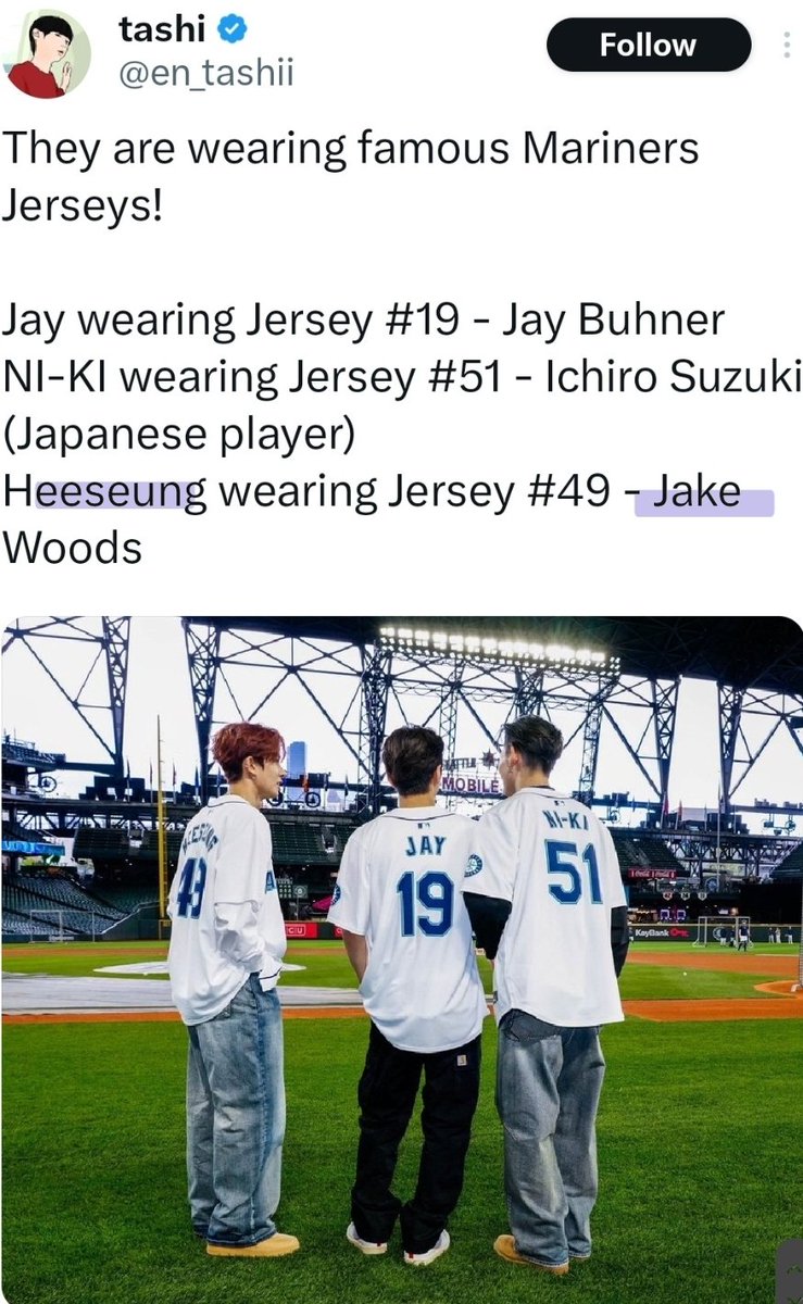 jayki: /wearing their idol's jerseys
heeseung: jake & woody