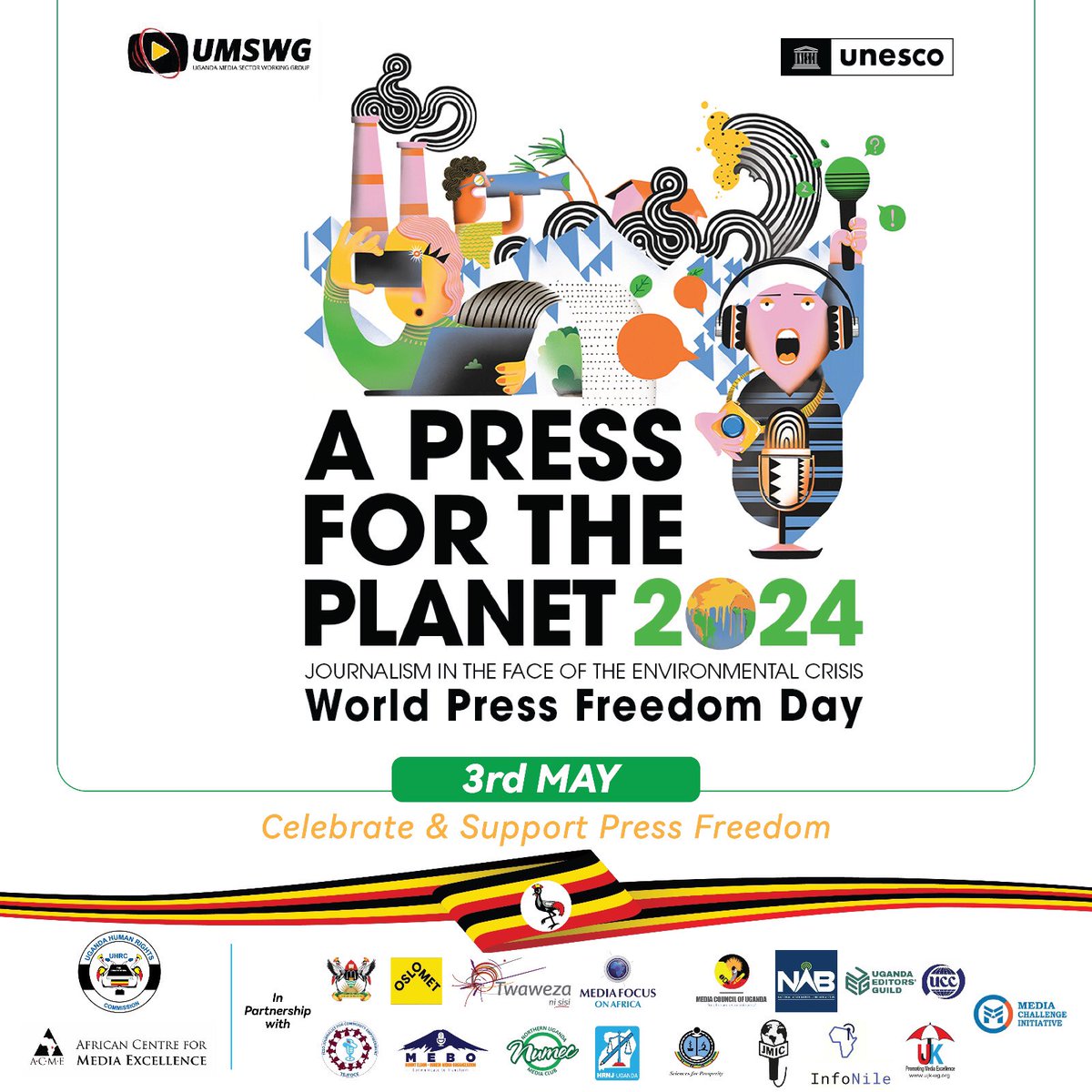 We walk the talk about Climate Change , and a happy world 🌎 geared towards press freedoms , looking forward to the big day #WorldPressFreedomDay2024  #Journalism #MediaMattersUG #Environment #Climatechange