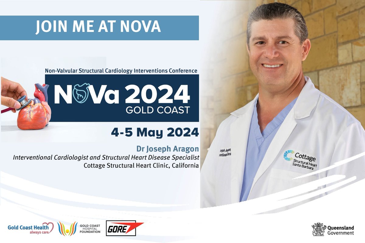 Dr Joseph Aragon, Director of the Cardiac Catheterization Laboratory, Structural Heart Disease, and Program Development for the Cottage Health System will speak at the 2024 Nova Cardiology Conference. Read more here 👉 bit.ly/3w3efxf #AlwaysCare #Cardilogy #GoldCoast