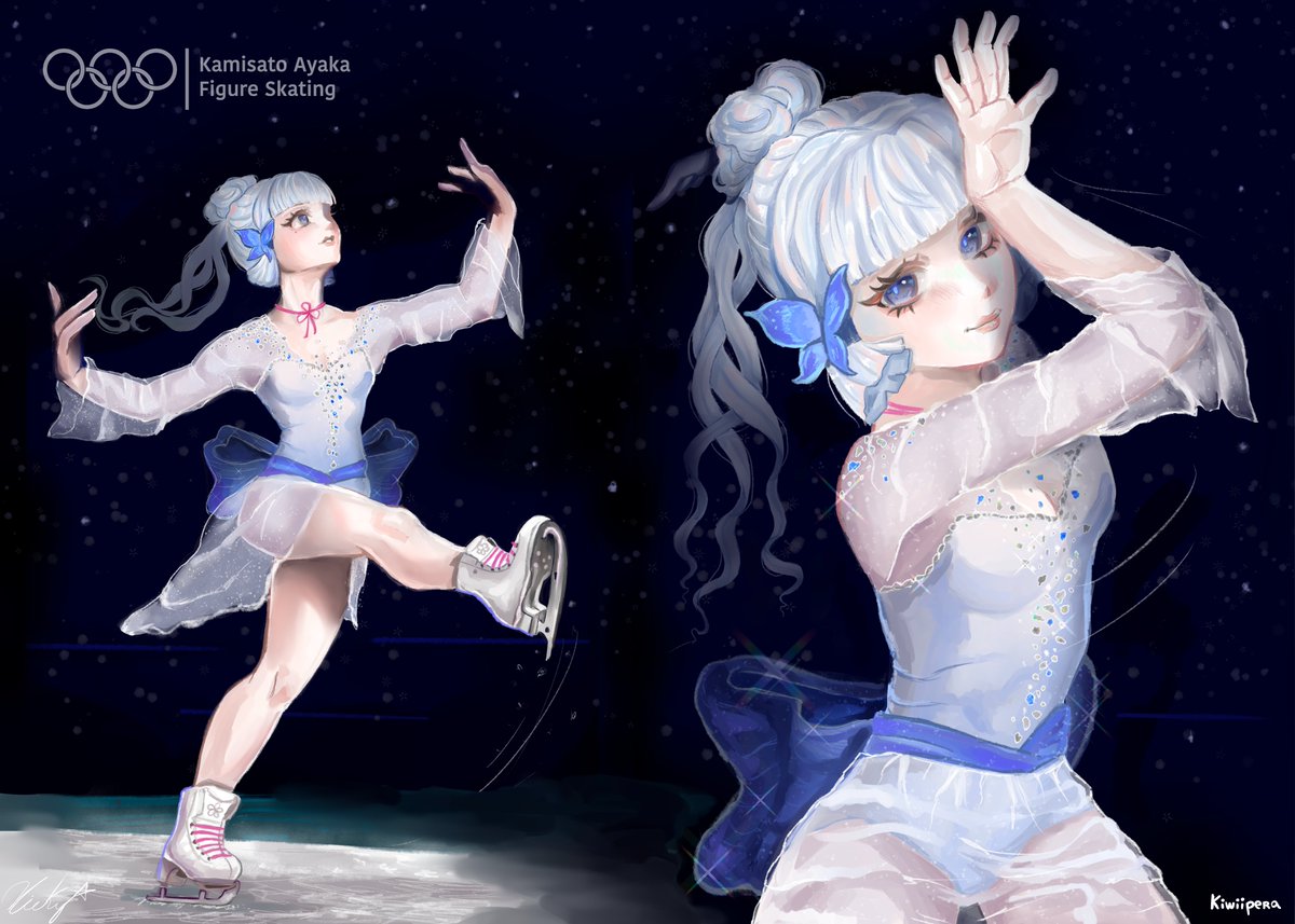 Imagine how beautiful Ayaka would look as a figure skater? Not just as a casual skater, but as the best in Olympic-level figure skating, beautiful and delicate as always 💕⛸️❄️ . . . 
#TeyvatFashion #GenshinImpact #Ayaka #Fanart #TeyvatFashionbyXPPen