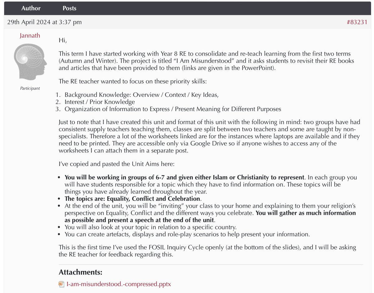 New Topic | *Year 8 RE Consolidation of Learning Project* &lt;tinyurl.com/mufkbmbe&gt;.