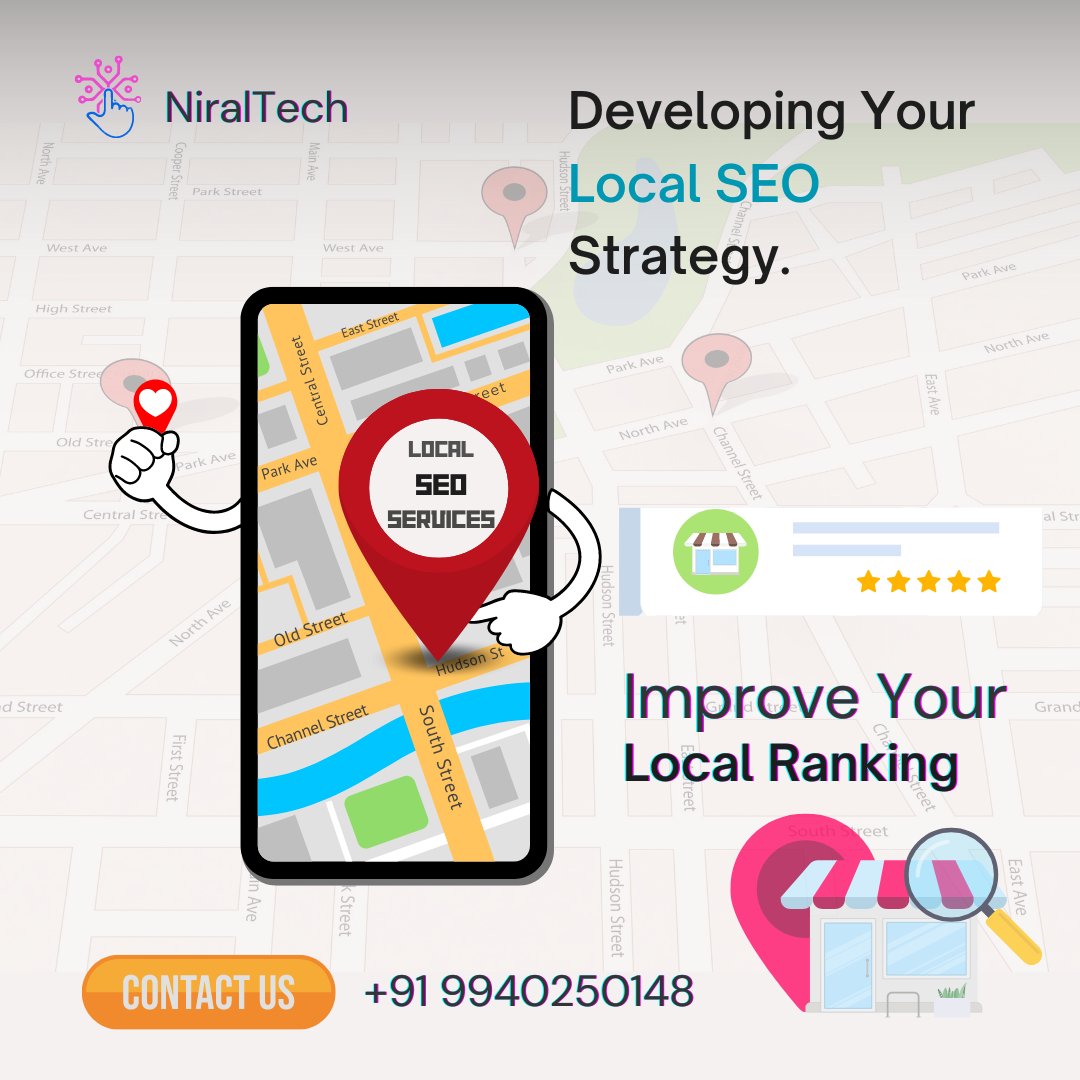 'Crafting Your Local SEO Strategy 📍✨ Let's elevate your online presence and connect with local customers effectively. 🚀🌐 Enhance your visibility and boost your business growth today! '  #LocalSEO #SEOStrategy #OnlineVisibility #LocalBusiness #BusinessGrowth  #NiralTech