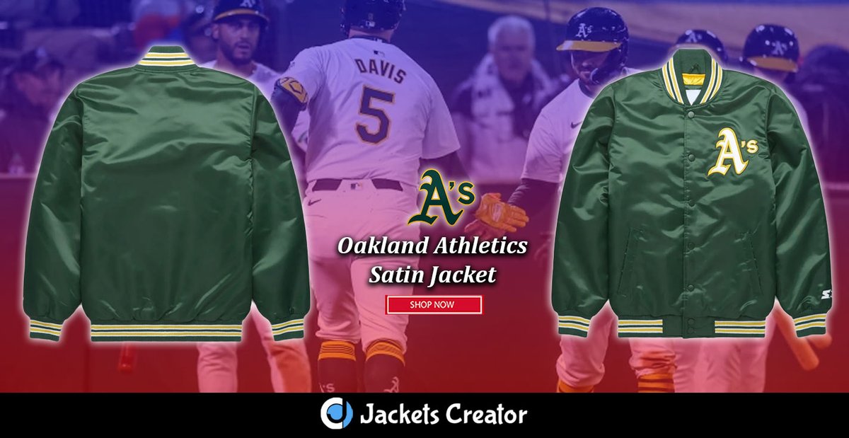 Classic Oakland Athletics Green Satin Jacket.
------------------------------------
jacketscreator.com/product/classi…
#OaklandAthletics #GreenAndGold #BaseballJacket #ClassicStyle #VarsityJacket #SatinFinish #AthleticsNation #MLB #RetroFashion #SportsApparel