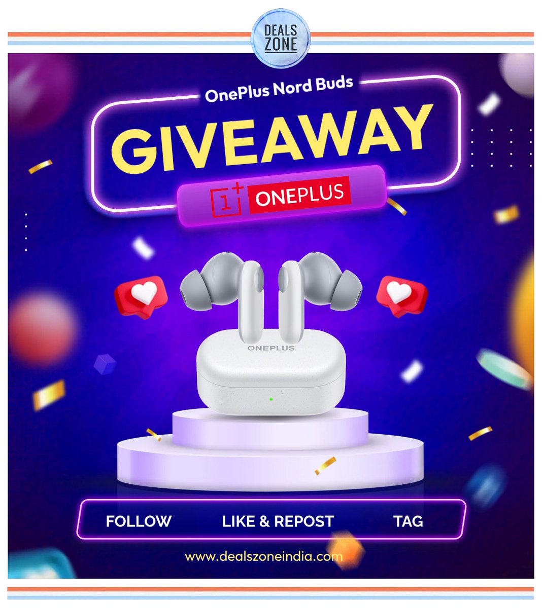 #Giveaway Alert 📢 Stand a Chance to Win Brand New #OnePlus Nord Buds. ⚡ Steps to Enter the #Contest 👇 ❤️ LIKE 🔄 REPOST ✅ FOLLOW 👉 @DealsZoneIndia Get Set Go!! #DealsZoneGiveaway