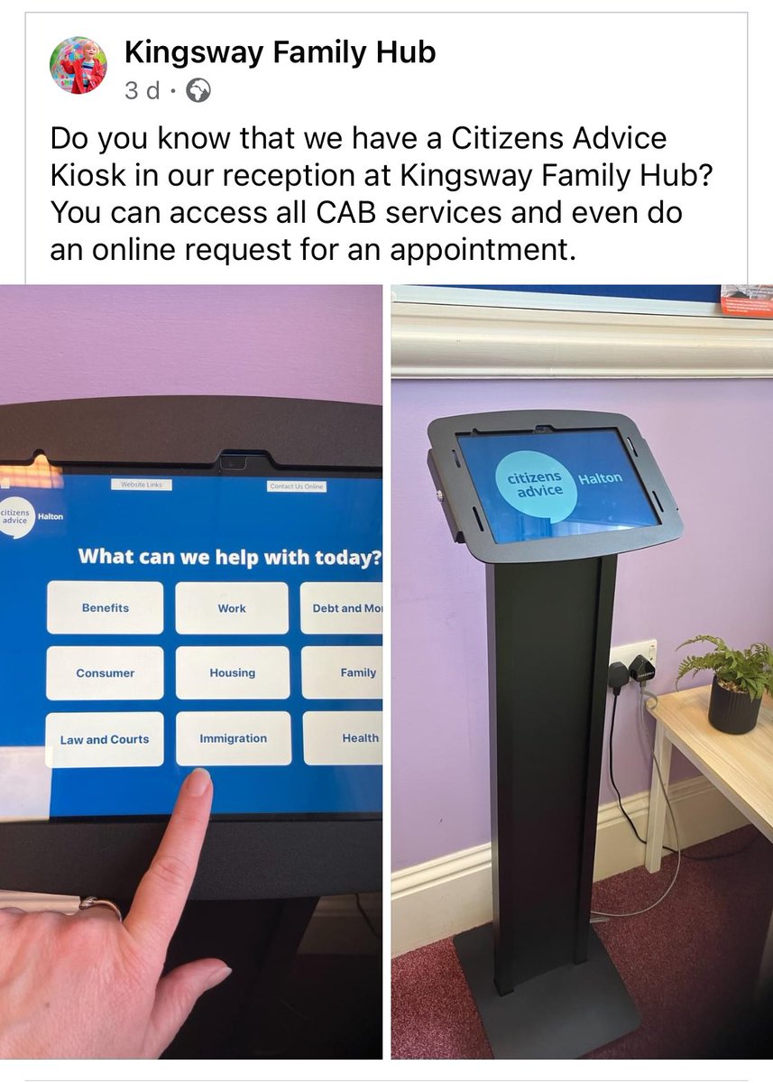 As part of @haltoncab’s digital transformation strategy we’ve created low cost internet kiosks (refurbed iPads, open source software, stands from Poland 🇵🇱) for various @haltonbc community venues so that people can more easily find out about their legal rights & access services.