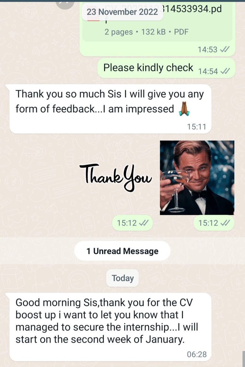 Contact Experts for Professional CV Revamp and Cover Letter at Affordable Prices ‼️ [Services Offered] ✅Modern Curriculum Vitae from R100 ✅Cover Letter R60 ✅Twitter Promotions from R200 Whatsapp link:📲(wa.me/message/6YW6TB…) or 078 848 6818 [TESTIMONIALS]