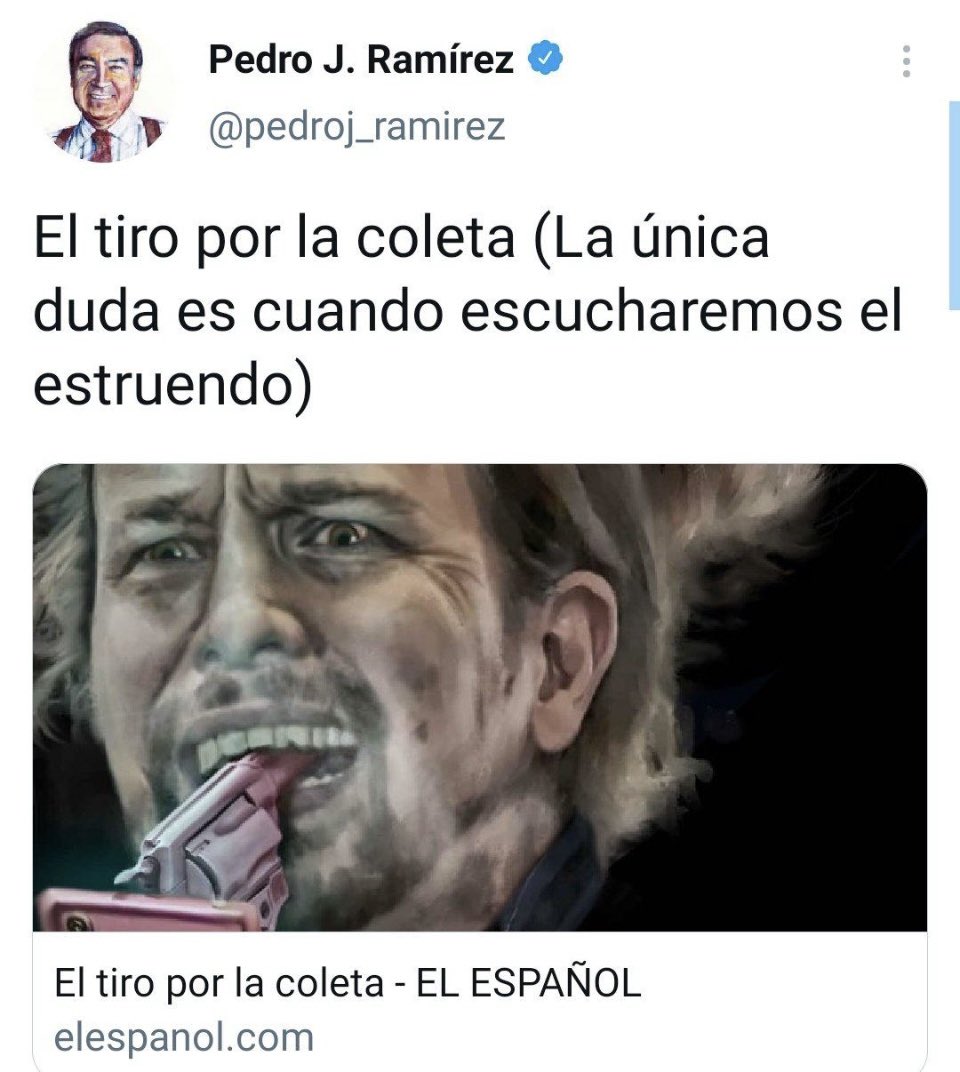 Maquina del fango
Pedro J y el resto de 'periodistas' amenazando a líderes políticos y sus familias
#BastaYa
#Notodovale