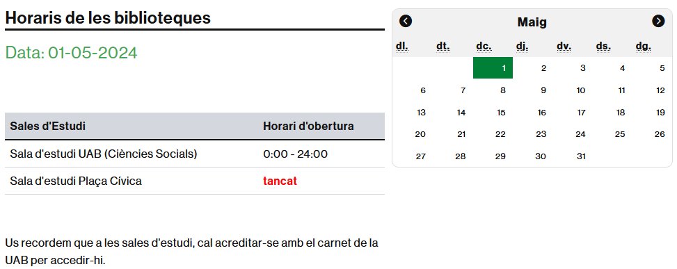 📢Dimecres 1 de maig la biblioteca romandrà tancada. Si veniu a estudiar al Campus de la @UABBarcelona, trobareu oberta la Sala d'estudi UAB (plantes -2 i -3 de la @bcsUAB ) de 0:00 a 24:00. Recordeu portar el carnet #UAB per accedir-hi! #bibsocialsUAB #horaris