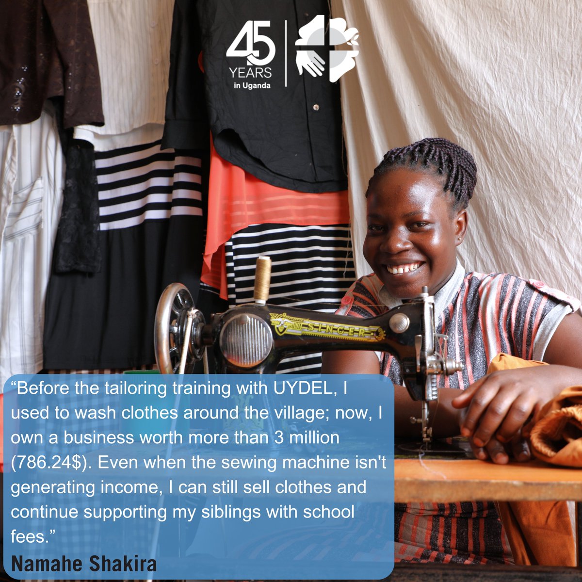 Meet Shakira, just one of the many urban youths in Kampala who has been empowered through vocational skills training. Thanks to our implementing partner @uydel_2019 and the generous funding from the Iceland Church Aid, Shakira is now able to support her family. #YouthEmpowerment