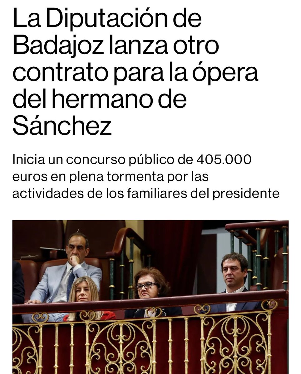 🤔🚨¿A esto lo podemos llamar también “fango”?

📄La Diputación de #Badajoz lanza otro contrato para la ópera del hermano de #Sánchez. 🇪🇸