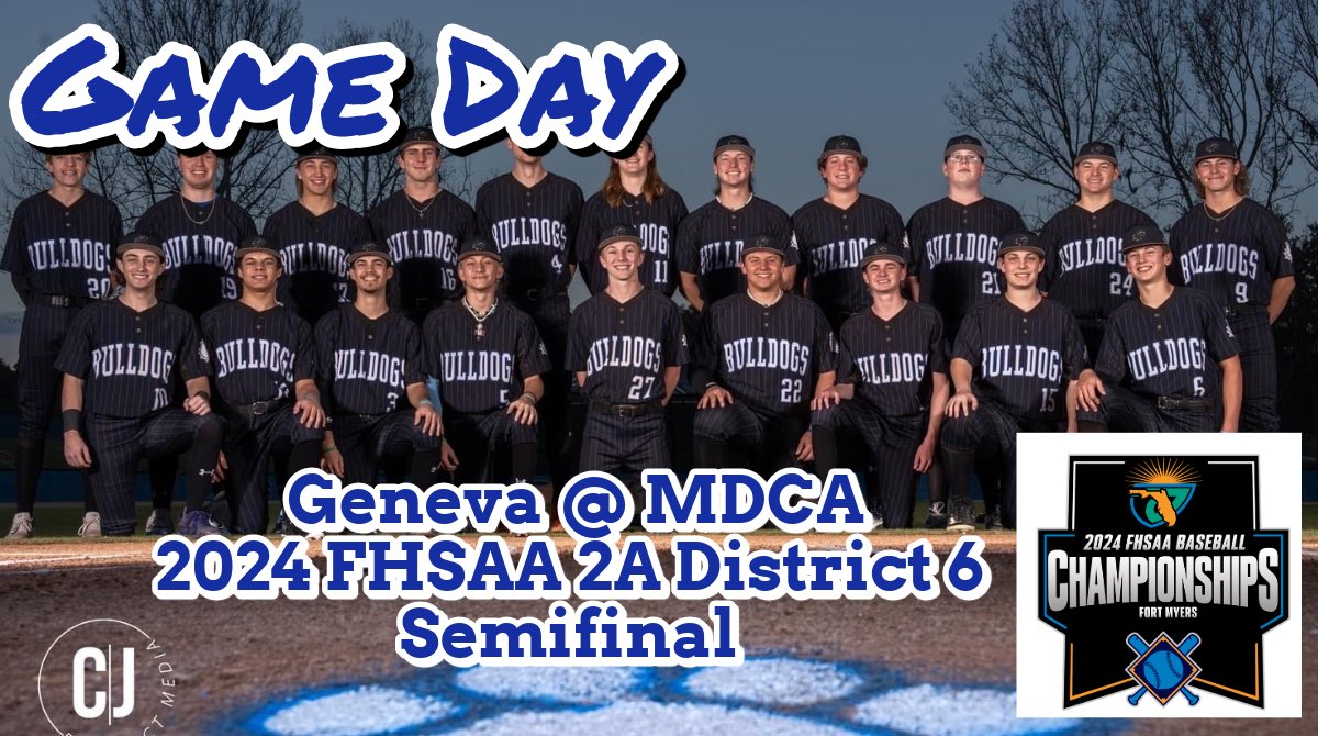 Bulldogs Game Day!

Bulldogs open postseason play in FHSAA 2A District 6 Semifinal hosting Geneva for 7p first pitch! #MDCABaseball