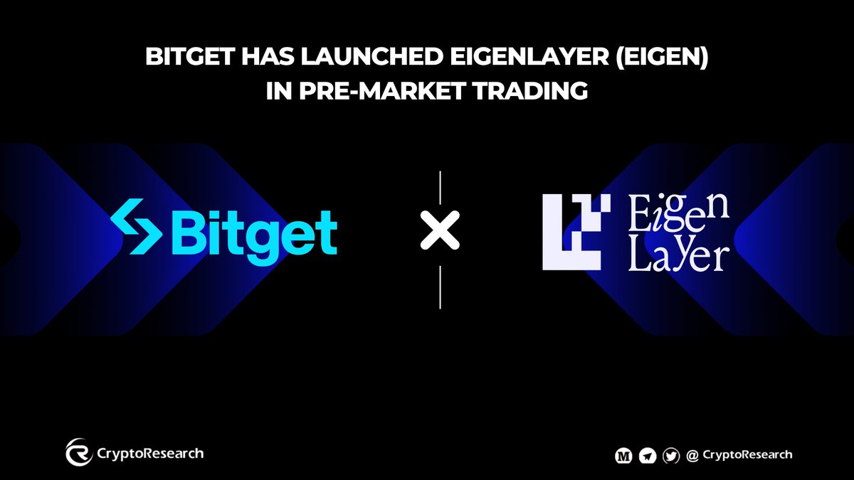 🎉 #Bitget Has launched @eigenlayer ( $EIGEN) in pre-market trading 💰Users can trade $EIGEN in advance, before it becomes available for spot trading. ⏰Start time: 30 April, 2024, 09:00 (UTC) Trade Now👉bitget.com/pre-market