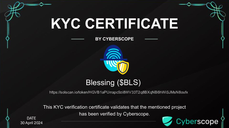 We just finished the KYC for @sunshine000x Check the certification. coinscope.co/coin/bls/kyc Want to get KYC for your project? cyberscope.io #Crypto #Blockchain #Kyc