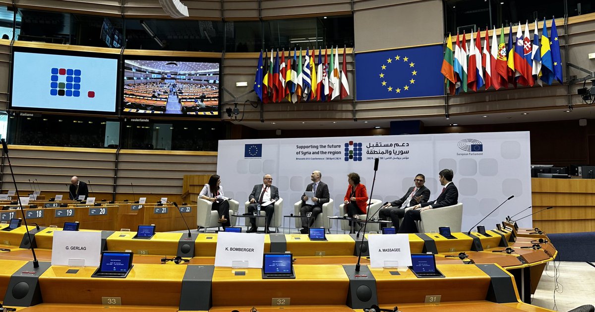 AlmaSalem's tweet photo. Supporting the future of Syria and the region, day of dialogue, session 1: implementation of UNSCR 2254 stay of play and way forward 
#syriaconf2024 @EUparliament 
Join live streaming
https://t.co/KqMpP3FqjO https://t.co/AvHj1M9FV5